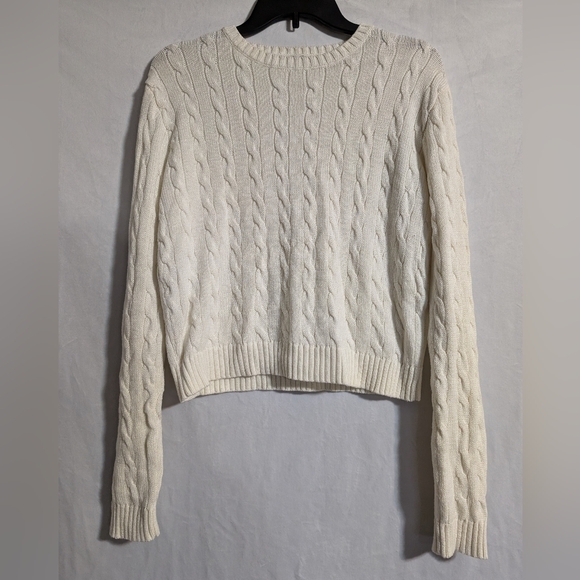 Brandy Melville Sweaters - Brandy Melville/John Galt Cream Long Sleeve Cable Knit Sweater One Size